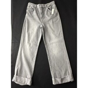 NWOT Anthropologie Pilcro Cuffed High-Rise Wide-Leg Jeans Gray 32 festival boho‎
